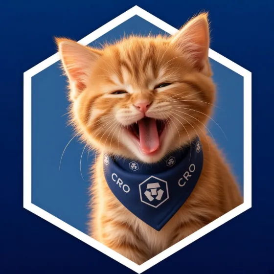 CroCat laughing with its eyes closed